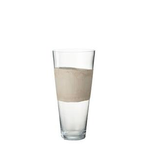 J-Line Vaas Delph Glas Transparant|Beige Medium