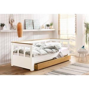 Home affaire Daybett ""AIRA" skandinavisches Design, ideal fürs Jugend- oder Gästezimmer", Gästebett, mit ausziehbarer Liegefläche, zertifiziertes Massivholz