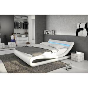 SalesFever Polsterbett, mit LED-Beleuchtung, Kunstleder, Design Bett in moderner Form