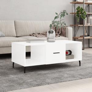 VidaXL Salontafel 102x50x40 cm bewerkt hout hoogglans wit