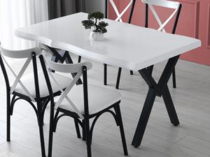 Mobistoxx Rechthoekige eettafel ELOI 140 cm wit/zwart