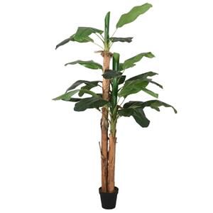 VidaXL Kunstplant bananenboom 9 bladeren 120 cm groen