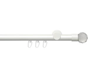 Liedeco Gardinenstange "Innenlaufgarnitur 20 mm Power Facettkugel", 1 läufig-läufig, Fixmaß, Gardinenstange Komplett