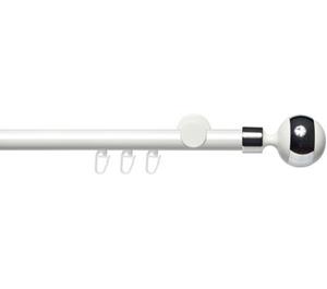 Liedeco Gardinenstange "Innenlaufgarnitur 20 mm Power Kugel mit Ring", 1 läufig-läufig, Fixmaß, Gardinenstange Komplett