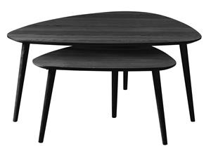 Giga Living Salontafel Adda Driehoekig Zwart Eiken Set van 2 - 