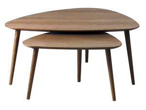 Giga Living Salontafel Adda Driehoekig Smoked Eiken Set van 2 - 