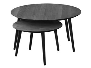 Giga Living Salontafel Adda Rond Zwart Eiken Set van 2 - 