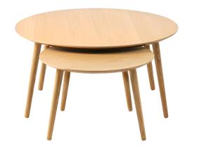 Giga Living Salontafel Adda Rond Naturel Eiken Set van 2 - 