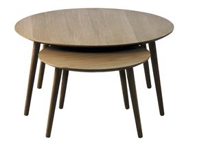 Giga Living Salontafel Adda Rond Smoked Eiken Set van 2 - 