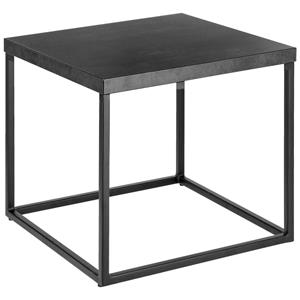 Vega Bijzettafel Deven quadratisch Laminat; 60x60x36 cm (LxBxH); Tafelblad steengrijs, frame zwart; vierkant