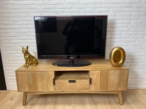 Industrielemeubelshop Mangohouten TV meubel Dorus met lade en deuren