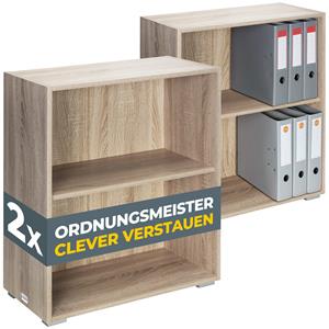 Casaria Boekenkast Vela set van 2 Eiken 2 vakken