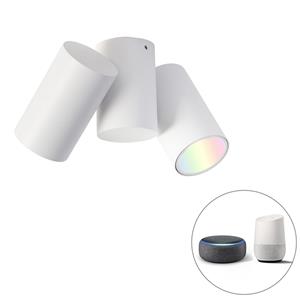 qazqa Smart Spot weiß verstellbar inkl. 2 WiFi GU10 - Michael - Weiß