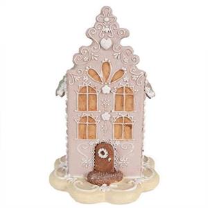 Clayre & Eef Decoratie Beeld Huis 20 cm Roze Polyresin