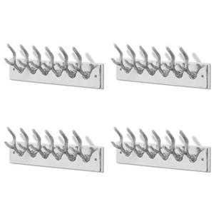 VidaXL Kapstokken 4 st aluminium zilverkleurig