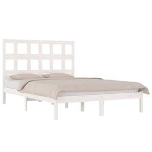 VidaXL Bedframe massief grenenhout wit 120x190 cm 4FT Small Double