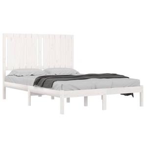 VidaXL Bedframe massief hout wit 120x190 cm 4FT Small Double