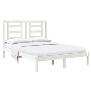 VidaXL Bedframe massief hout wit 120x190 cm 4FT Small Double