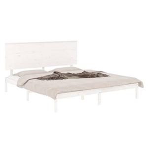 VidaXL Bedframe massief hout wit 150x200 cm 5FT King Size