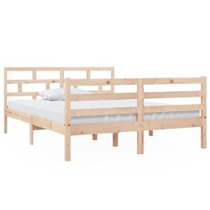 VidaXL Bedframe massief grenenhout 140x190 cm