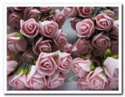 Decoflorall Mini foam roos 2 cm. Peachroze / doosje 144 Mini foam roos