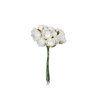 Decoflorall Mini foam roos 2 cm. Wit / doosje 144 Mini foam roos