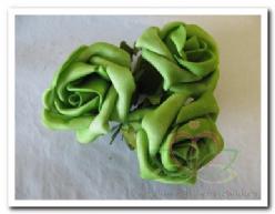 Decoflorall foam roos 5, 5 cm. / 3 stuks. Groen op=op foam roos 5, 5 c