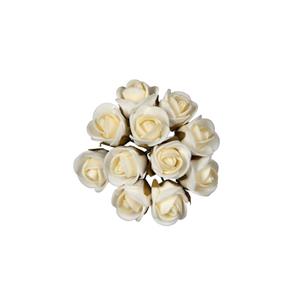 Decoflorall Mini foam roos 2 cm. creme / doosje Mini foam roos