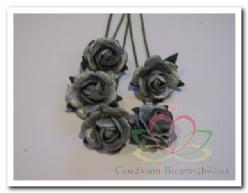 Decoflorall Mulberry Roosjes Zilver 10-15 mm / PAK Mulberry Roosje