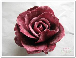 Decoflorall foam Rose Sophie 15cm. snow Burgundy Doos12 voordeelpak
