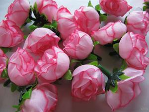 Decoflorall Roosjes 3 cm. zijde Rozerand voor corsage - zeep +/- 20 stuks Roos zijdebloem