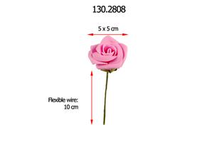 Decoflorall foamroos +/- 5 cm. Zak 25 stuks. Puur-Roze foamroos +/-5 cm.