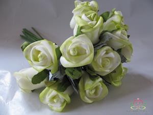 Decoflorall foamroos gesloten bundel 12 stuks LichtGroen op=op foamroos dicht
