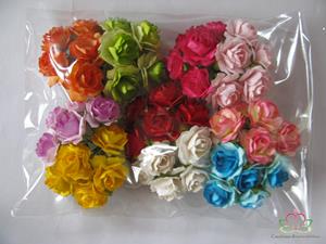 Decoflorall Mulberry Roosjes Rainbowmix 20 mm / PAK50 Mulberry Roosje