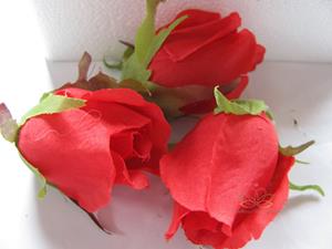 Decoflorall Roosjes 5-6cm. Zijde Best Quality Rood 10 st Roos zijdebloem
