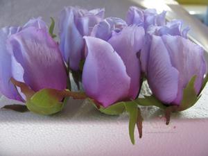 Decoflorall Roosjes 5-6cm. Zijde Best Quality Purple 2 tone10 st Roos zijdebloem