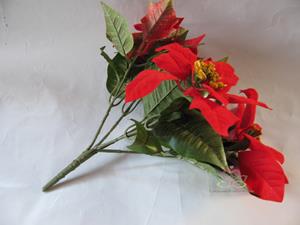Decoflorall Kerstster Rood +/- 30cm. Per stuk Kerstster Rood