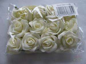 Decoflorall Mini foam roos 2 cm. Cream zelfklevend / pak Mini foam roos