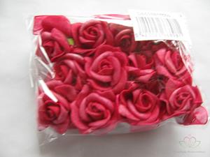 Decoflorall Mini foam roos 2 cm. Fuchsia zelfklevend / pak Kindercorsage