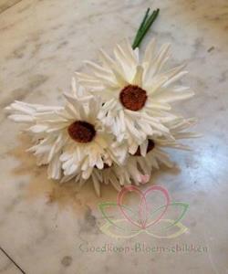 Decoflorall Aster Gerbera foambloem bundel/5st crèmewit Gerbera foambloemen