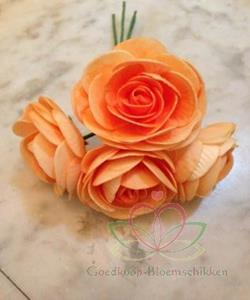 Decoflorall Ranonkels foam 6 cm. Oranje/ DOOS 30 stuks Ranonkels van foam