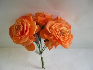 Decoflorall Wild Rose 10 cm. ORANJE bundel op=op Wild Rose