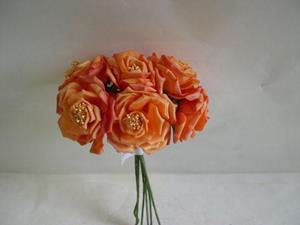 Decoflorall Wild Rose7 cm. ORANJE / bundel op=op Wild Rose