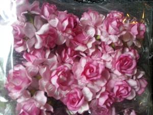 Decoflorall Mulberry roos Pink-Roze 2tone 5 cm./pak Mulberry roos