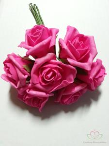 Decoflorall foam Rose Emilia 6cm. Neon Pink DOOS42 Doos 42