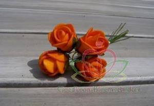 Decoflorall Actie Mini foam roos 2 cm. Fel Oranje/ doosje 144 Mini foam roos
