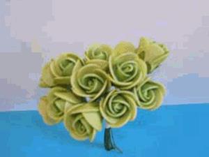 Decoflorall Actie Mini foam roos 2 cm. Olijf doos 144 st Mini foam roos