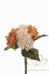 Decoflorall Hortensia Boeketje met *5 AMBER ZIJDE Hortensia