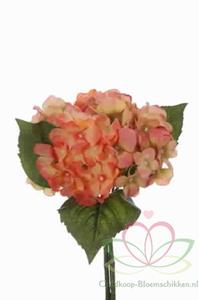 Decoflorall Hortensia Boeketje met *5 PEACH ZIJDE Hortensia