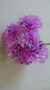 Decoflorall Anemoon, Papaver Gevuld 3 cm. op draad Pak +/- 60 stuks. LILA Gevulde Papaver